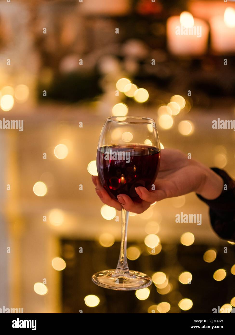 glass of wine tasting alcohol aperitif celebration Stock Photo Alamy