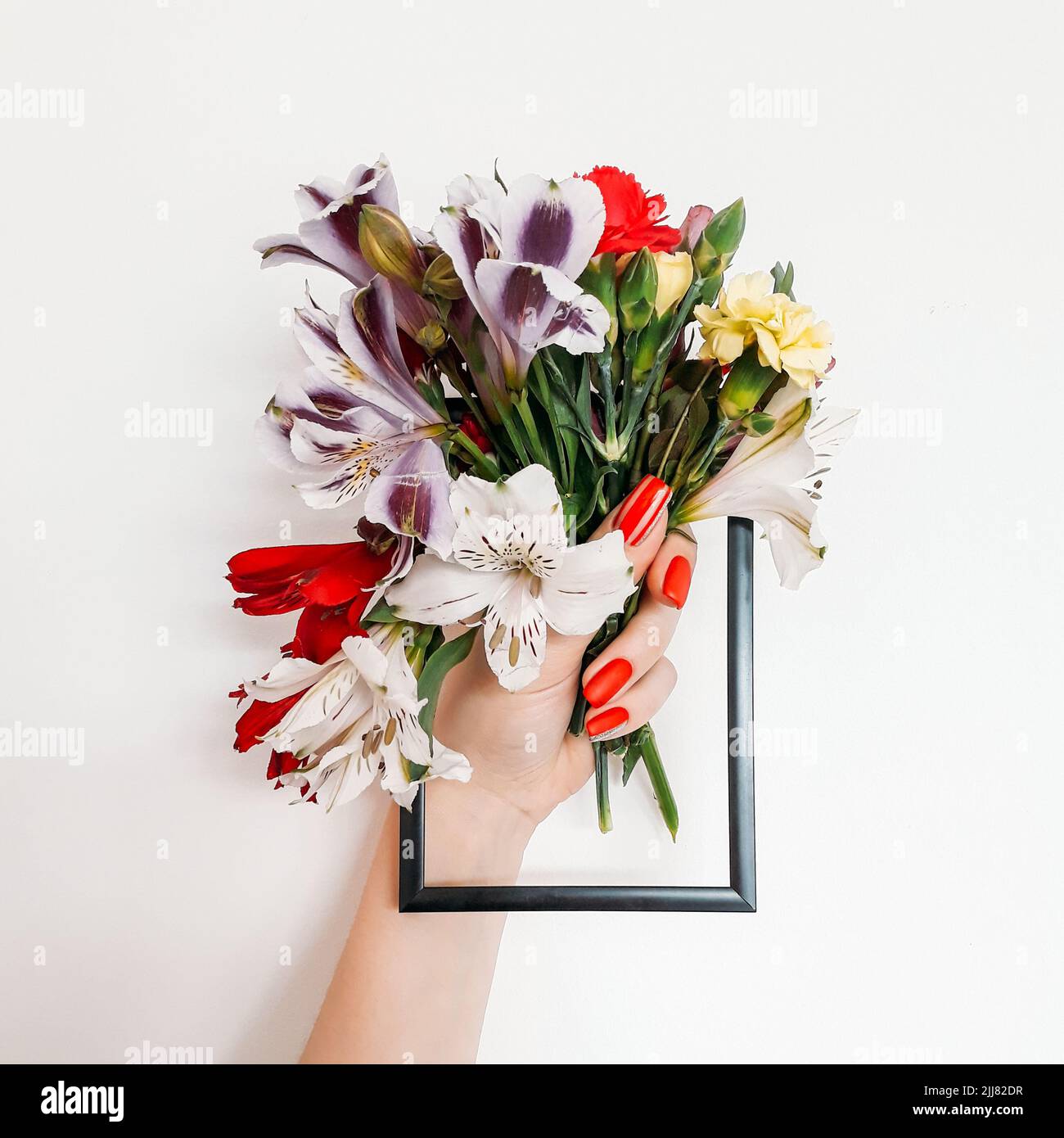 floral composition colorful bouquet flower gift Stock Photo