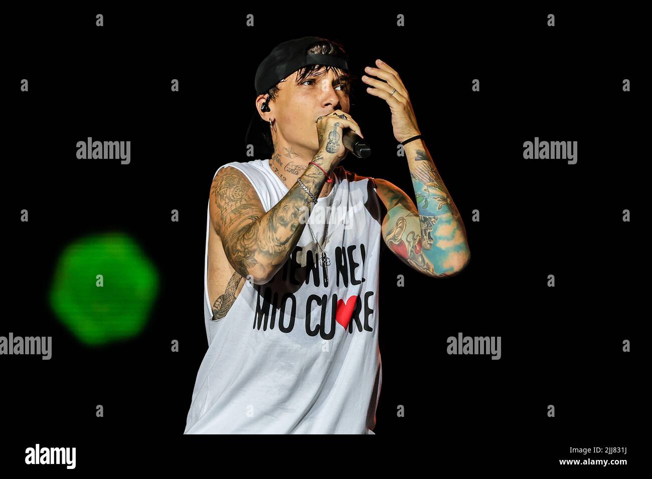 Ultimo performs live on stage during Stadi 2022 at San Siro Stadium on ...