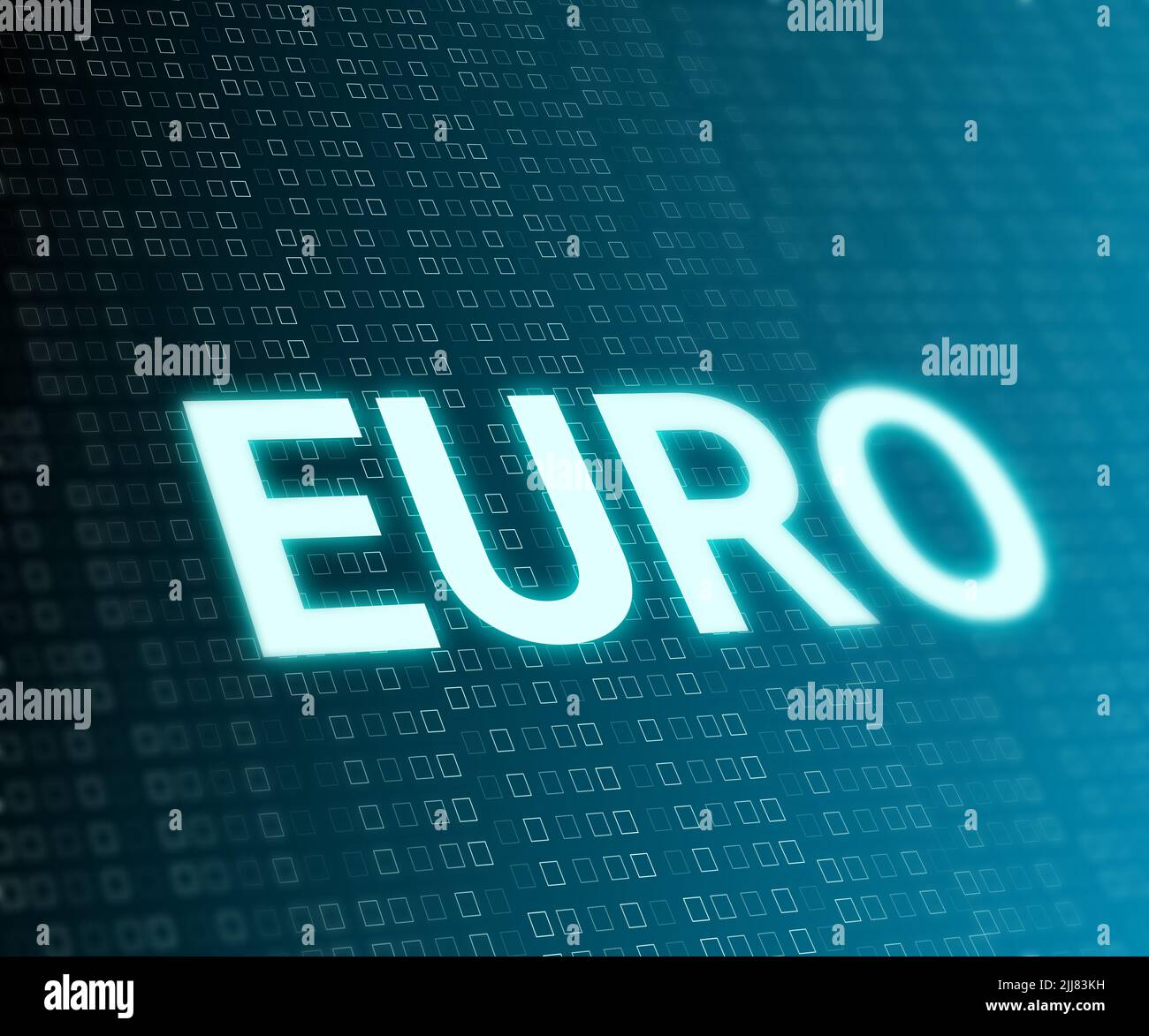 Euro word in digital background. concept for market and financial