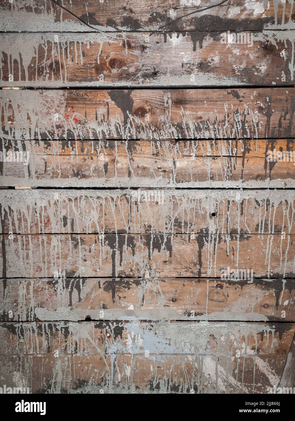 Old brown weathered distressed wood timber planks background with white paint, stock photo image Stock Photo