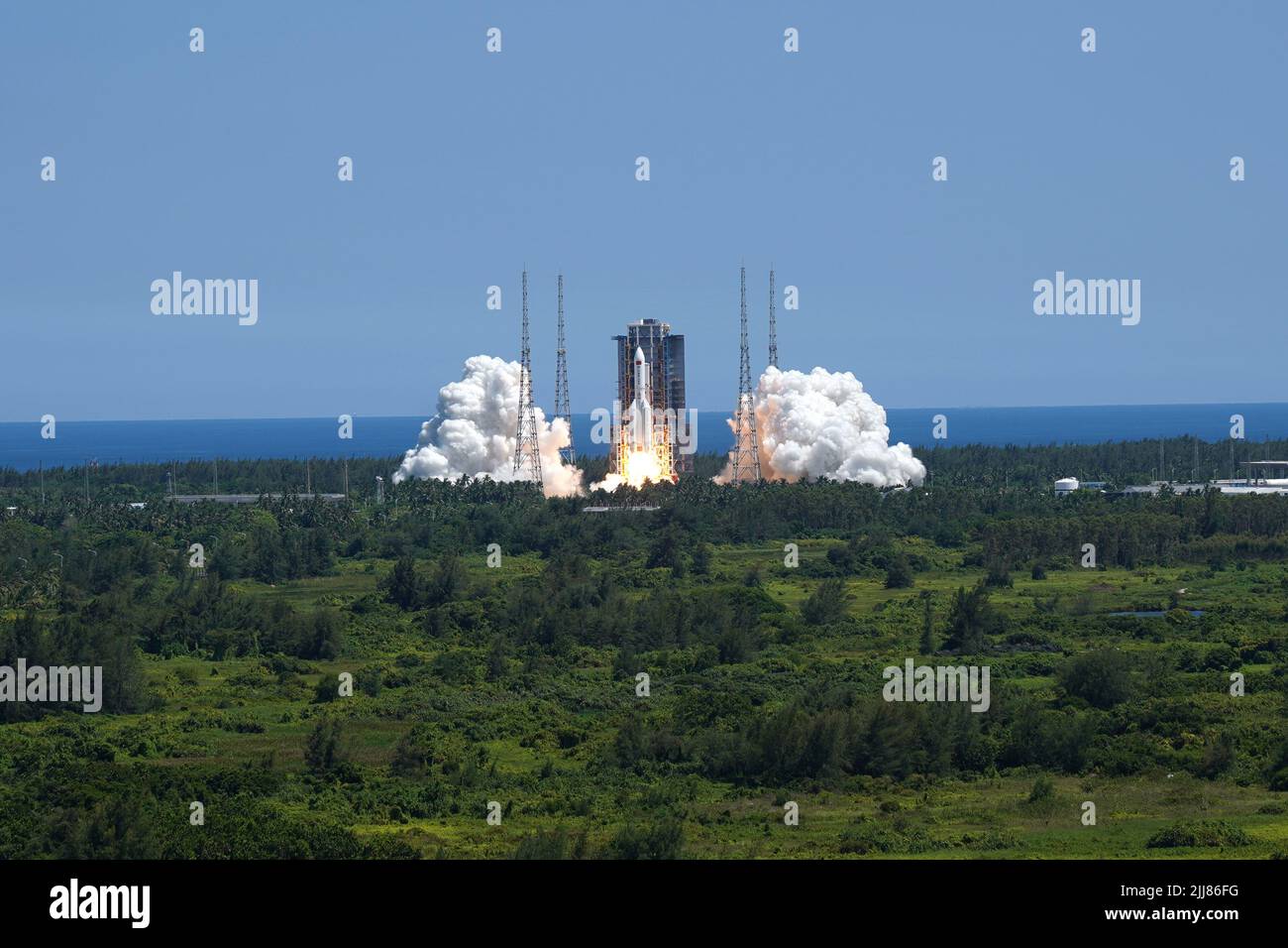 WENCHANG, CHINA JULY 24, 2022 A Long March5B3 carrier rocket