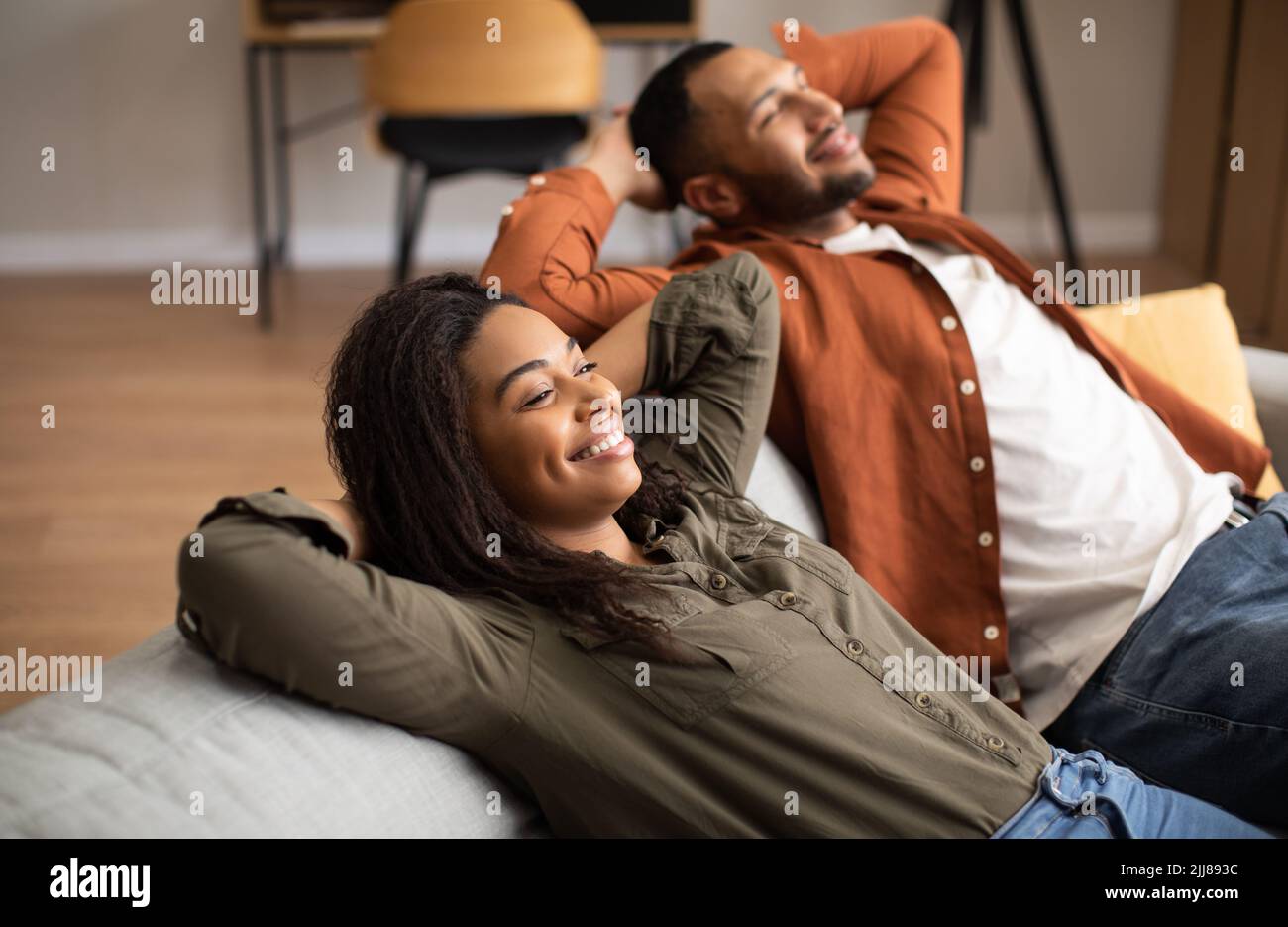 Happy romantic african american couple hi-res stock photography and ...