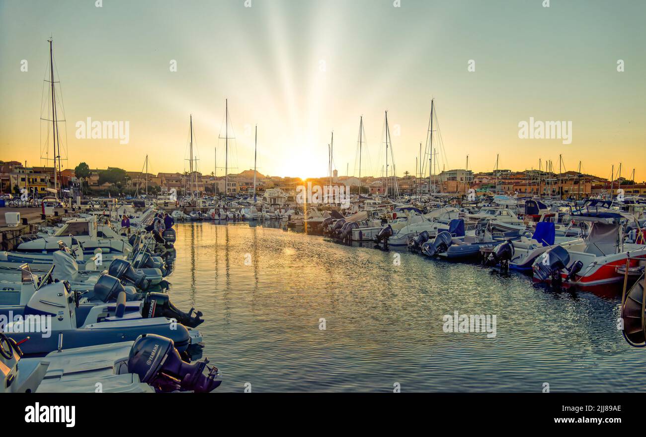Jachthafen von Palau, Segelboote, Sardinien, Mittelmeer, Italien, Europa, Stock Photo