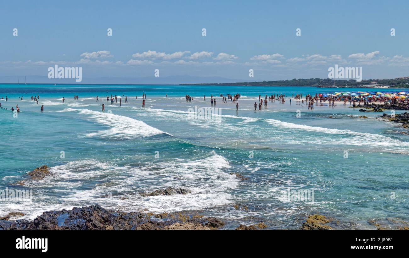 Pelosa Stintino , beach, Strand, Sardinien, Mittelmeer, Italien, Europa, Stock Photo