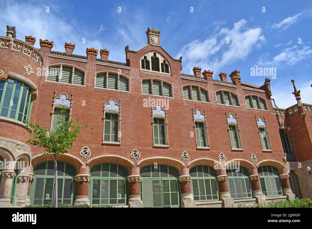 Buildings of the old San Pablo Hospital in Barcelona Catalonia Spain Stock Photo