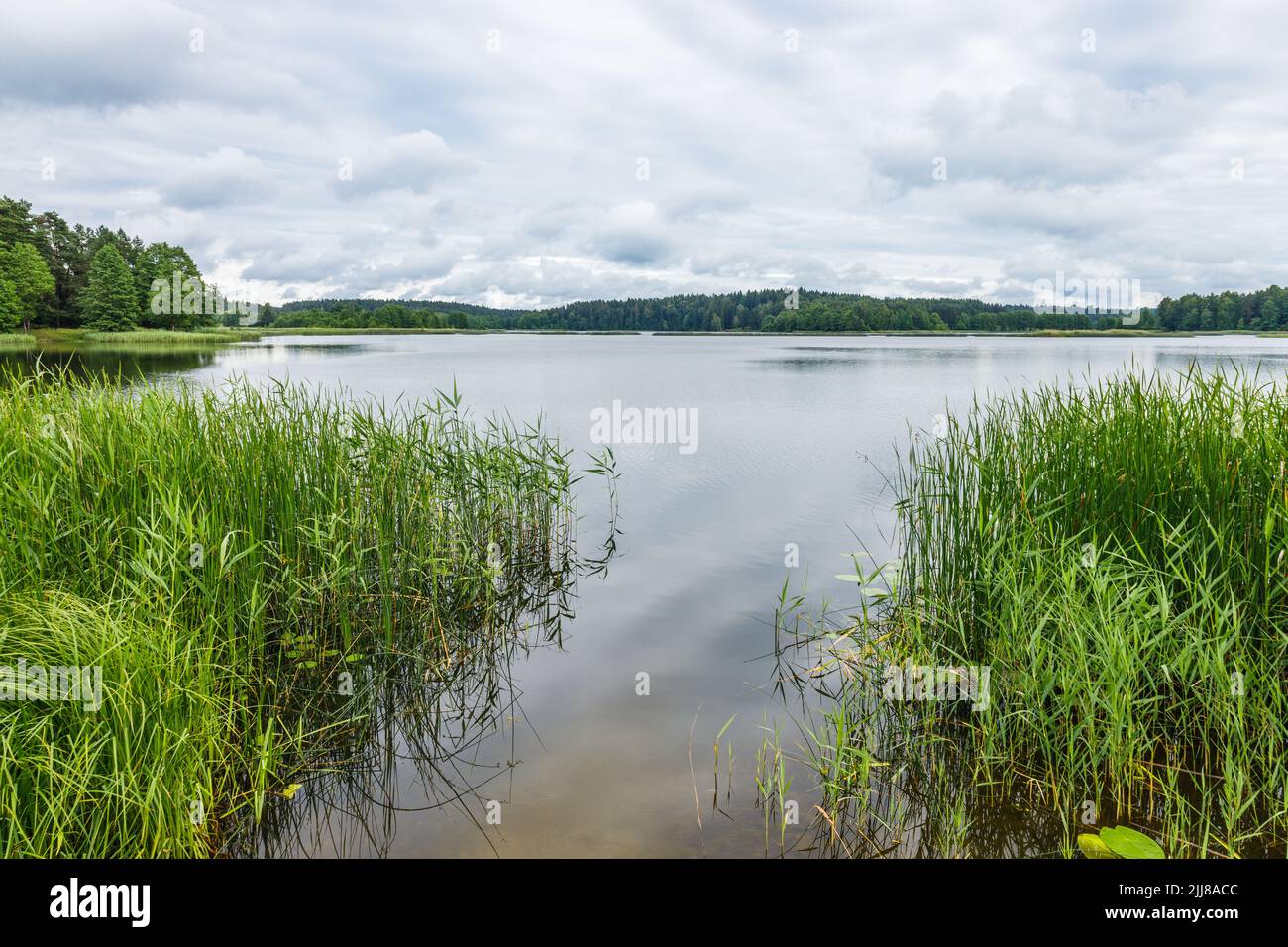 Scenic view of the lake against cloudy sky Stock Photo
