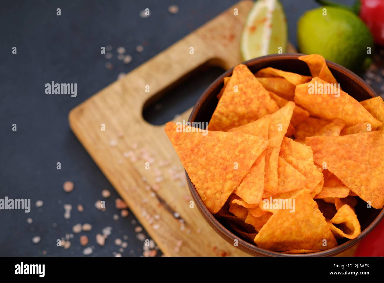 homemade fried tortilla nacho chips spicy food Stock Photo Alamy