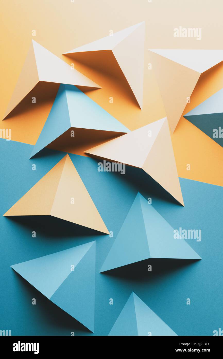 Triangular elements of paper, abstract Stock Photo Alamy