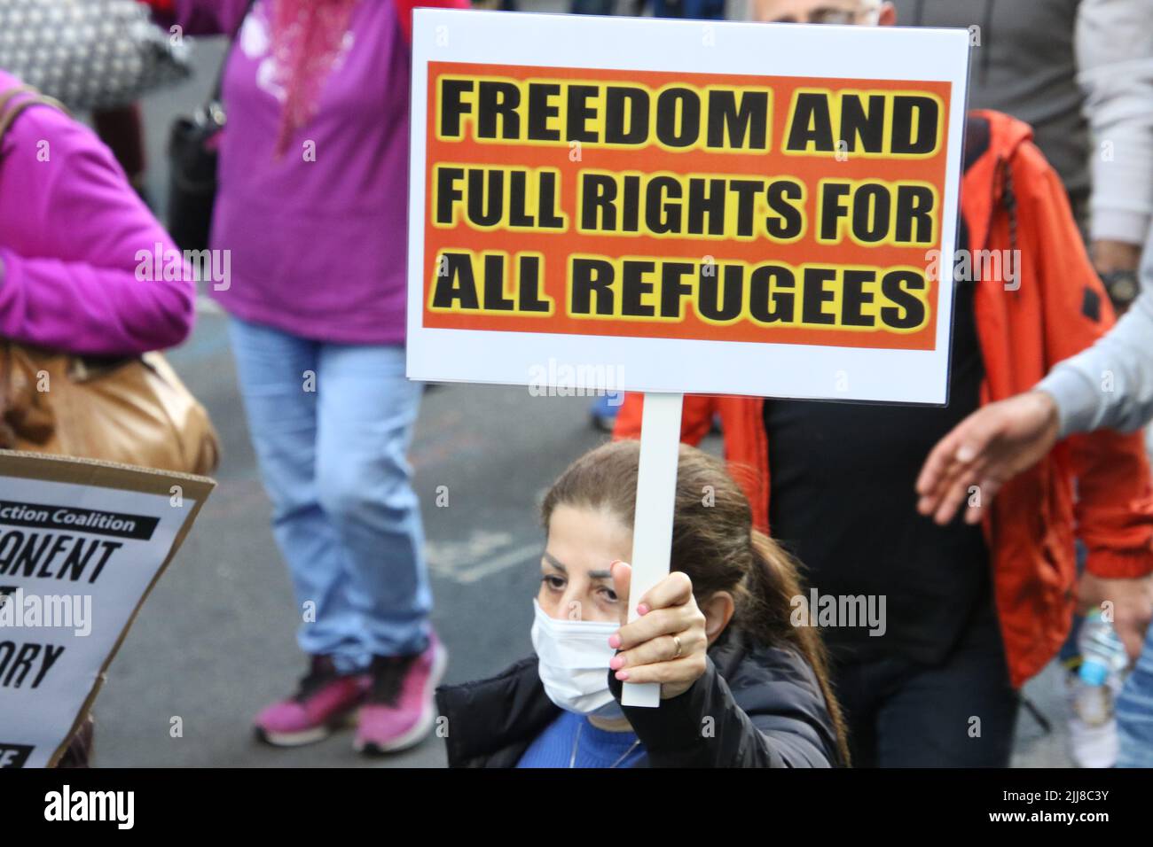 Sydney Australia 24th July 2022 Refugee Action Coalition Rac Held A Protest To Demand 0412