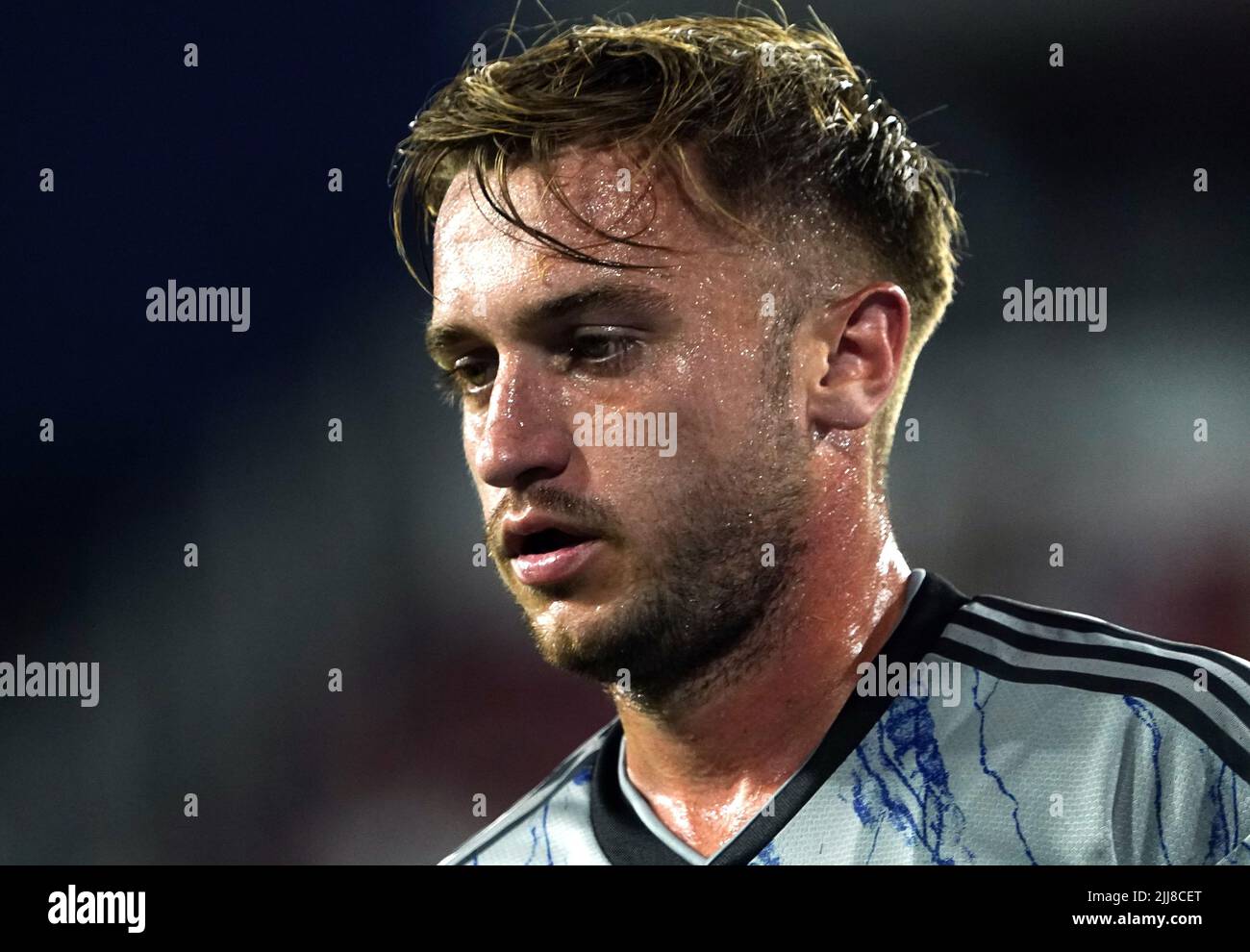 WASHINGTON, DC, USA - 23 JULY 2022: CF Montréal midfielder Djordje Mihailović (8) comes over to take a corner kick during a MLS match between D.C United and C.F. Montreal, on July 23, 2022, at Audi Field, in Washington, DC. (Photo by Tony Quinn-Alamy Live News) Stock Photo