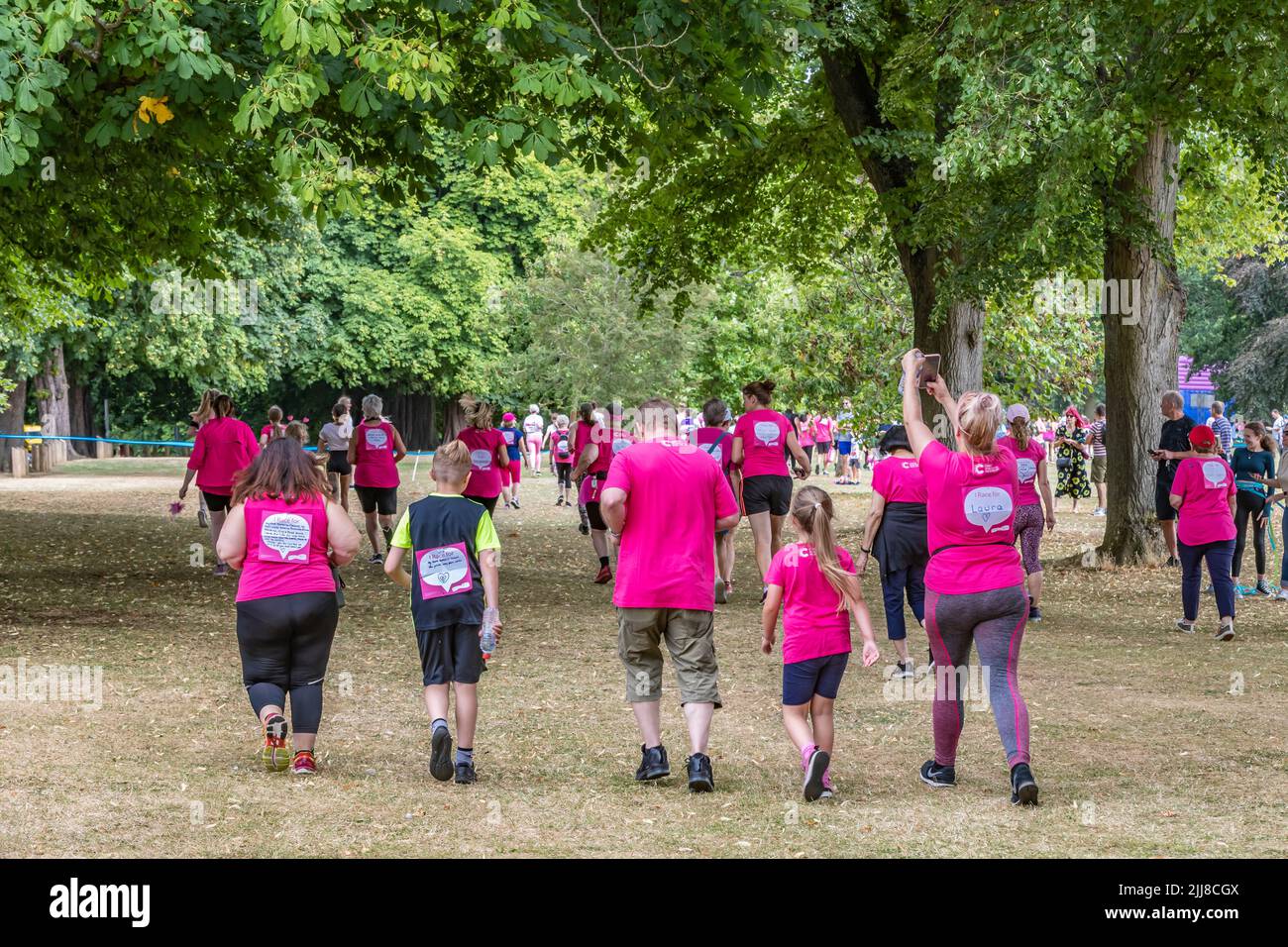 Abington Park, Northampton, UK. 24th July 2022. Race for Life raising funds for Cancer Research with over £88,000 being raised over the two day event of the weekend. Credit: Keith J Smith./Alamy Live News. Stock Photo