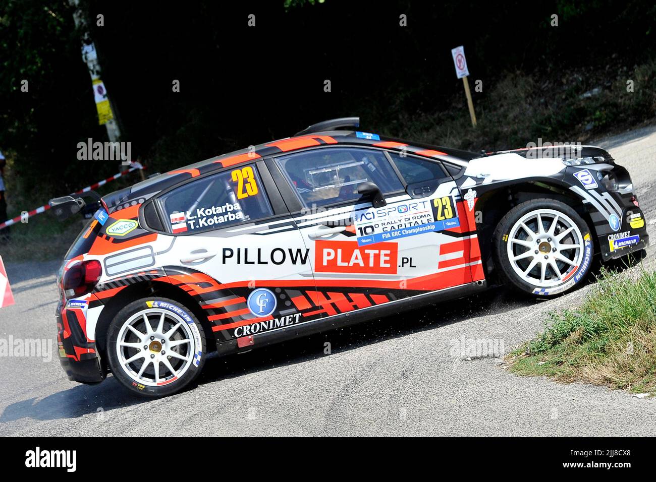 The driver Lukasz Kotarba and his co-driver Adrian Perez aboard their  Citroen C3 Rally2 car, during the Santopadre - Fontana Liri stage of the 10  edition of the FIA European Rally Championship "