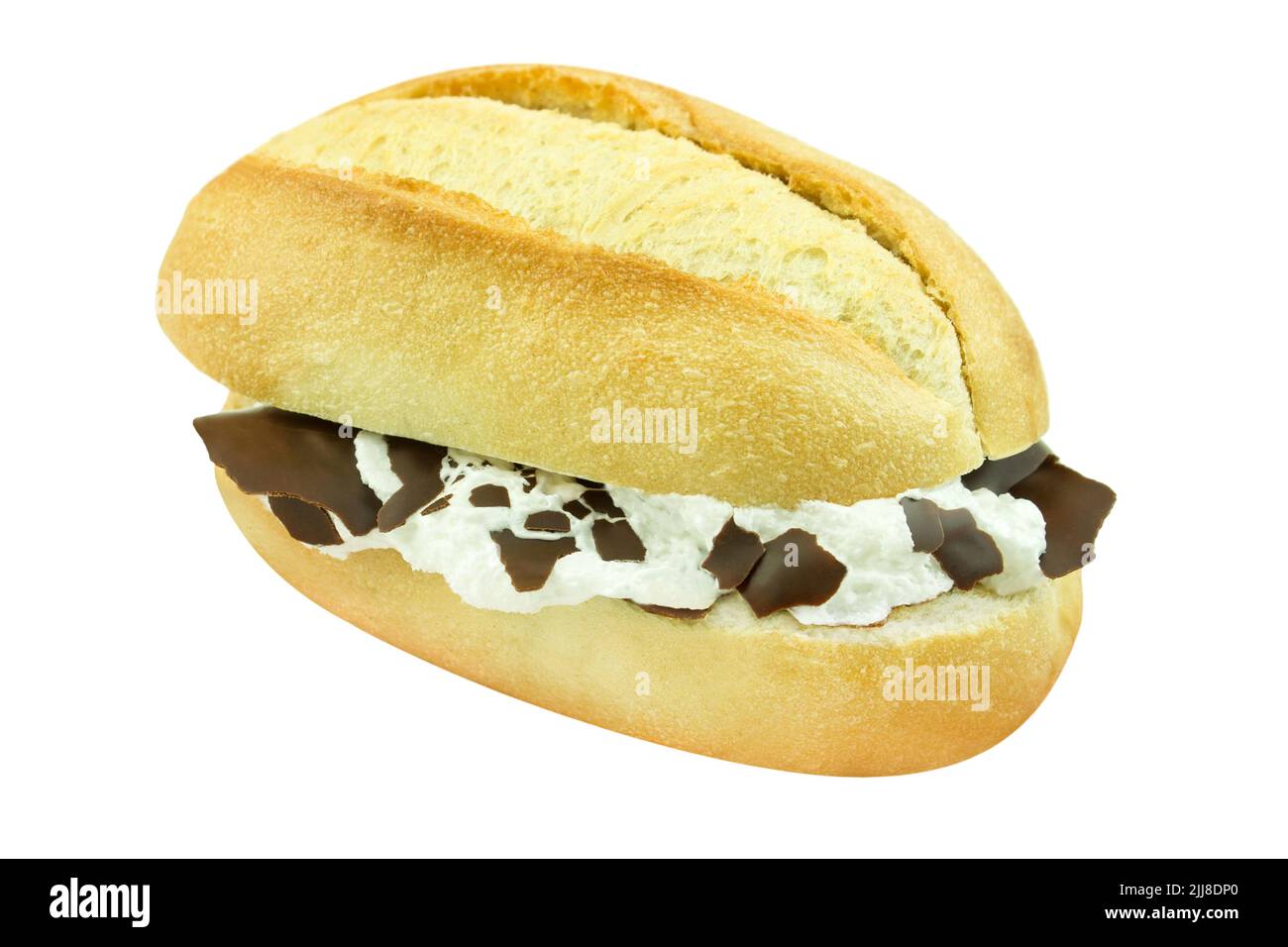 1 Whippet Cookie bread roll isolated on white background Stock Photo