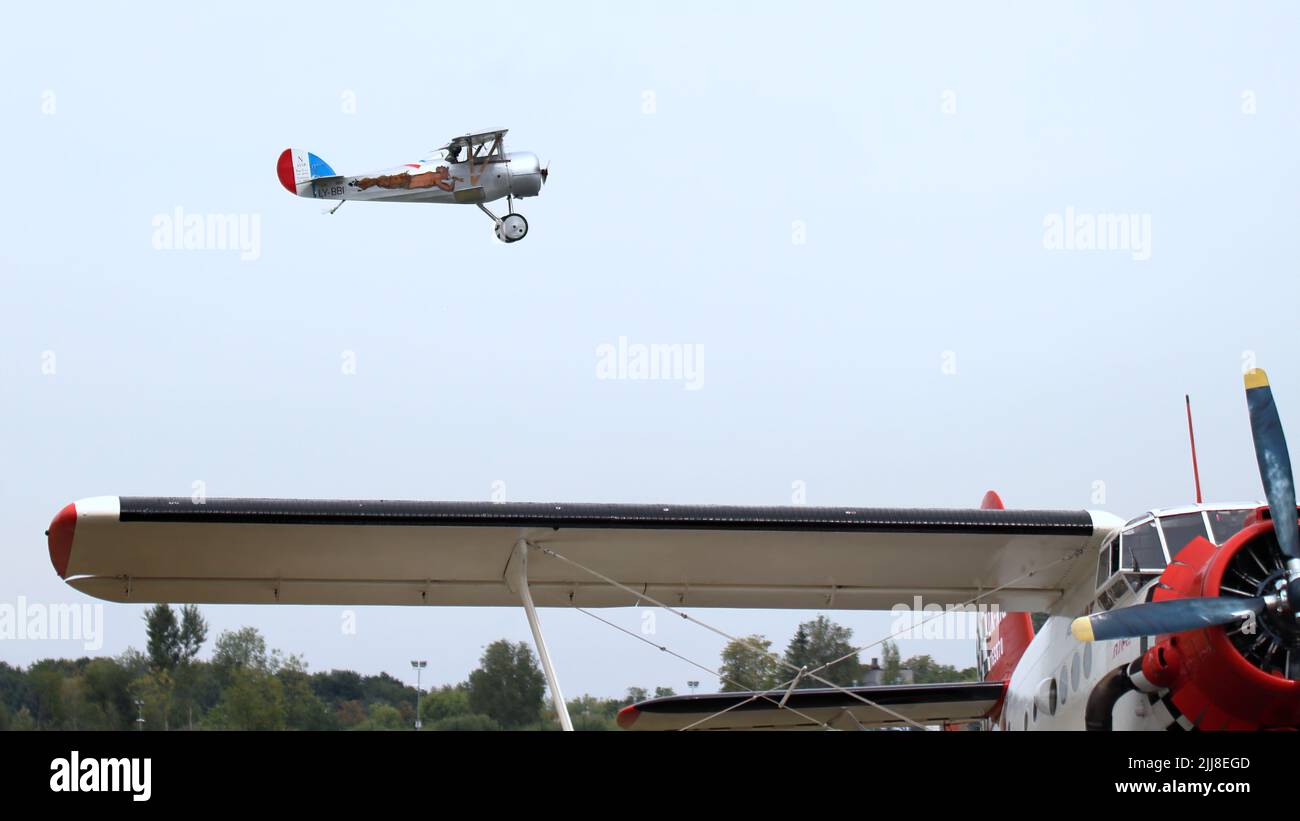 KAUNAS / LITHUANIA - August 10, 2019: Nieuport 24 vintage aircraft