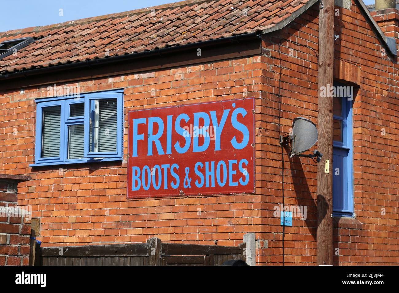 Frisby's old enamel wall sign, Adam Street, Burnham-on-Sea, Sedgemoor, Somerset, England, Great Britain, United Kingdom, UK, Europe Stock Photo