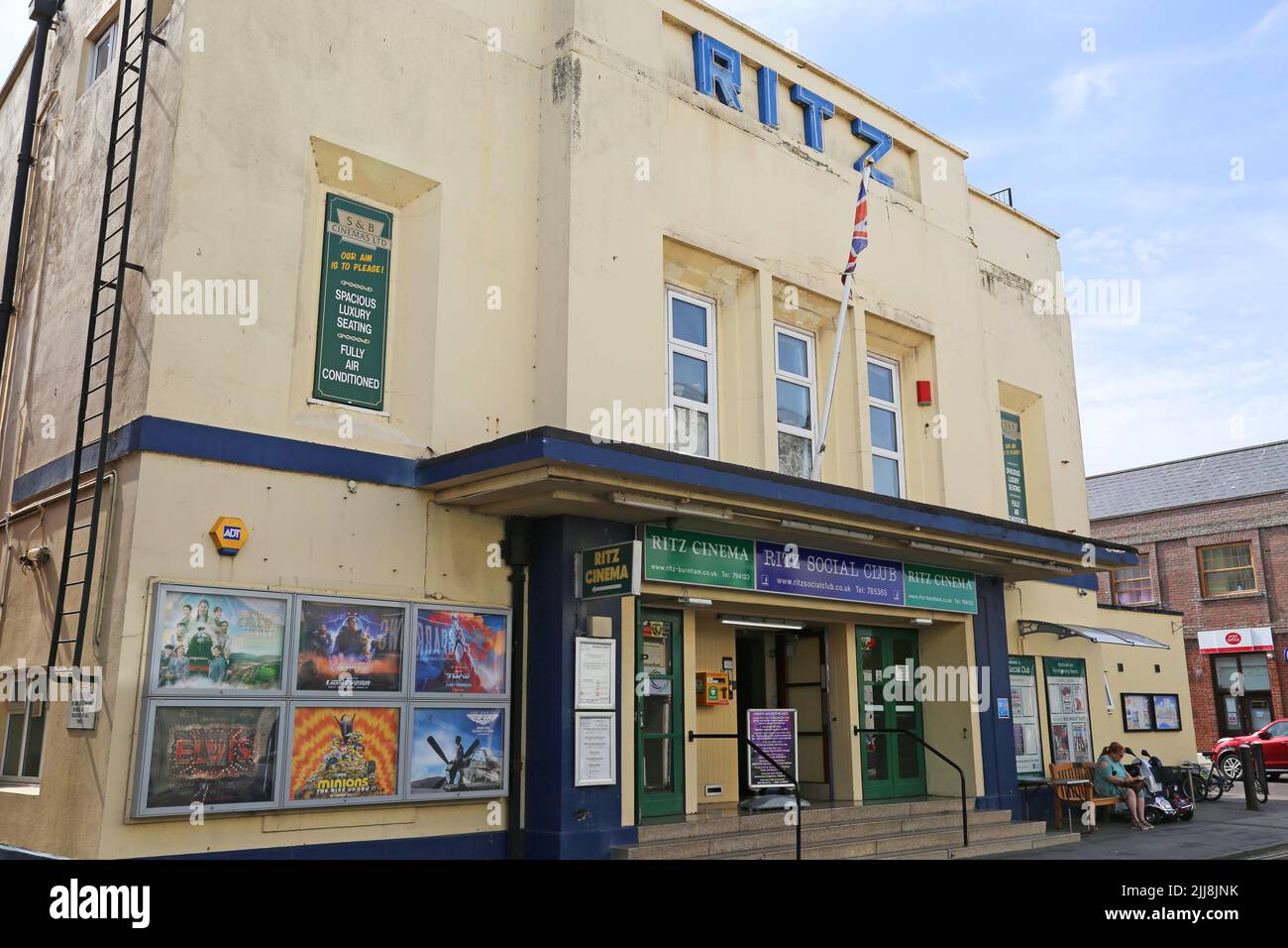 Ritz Cinema and Social Club, Victoria Street, Burnham-on-Sea, Sedgemoor, Somerset, England, Great Britain, United Kingdom, UK, Europe Stock Photo