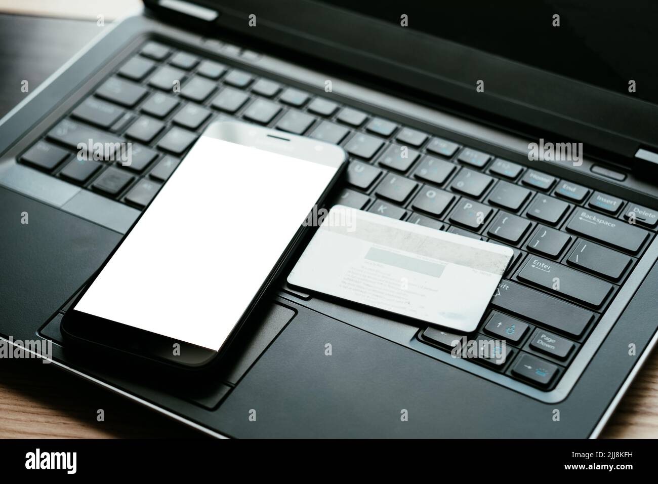 two factor authentication online card mobile phone Stock Photo