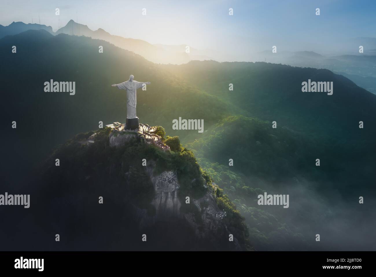 Christ the Redeemer Statue on top of Corcovado Mountain - Rio de Janeiro, Brazil Stock Photo