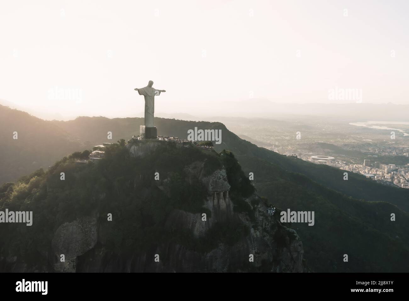 Christ the Redeemer Statue on top of Corcovado Mountain - Rio de Janeiro, Brazil Stock Photo