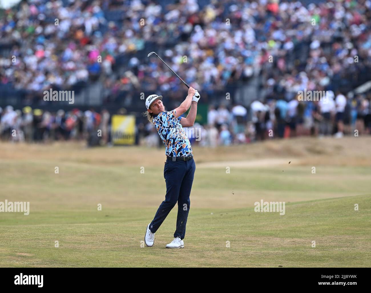 150th Open Golf Championships, St Andrews, July 16th 2022. Cameron Smith plays a shot during the third round at the Old Course, St Andrews. Stock Photo