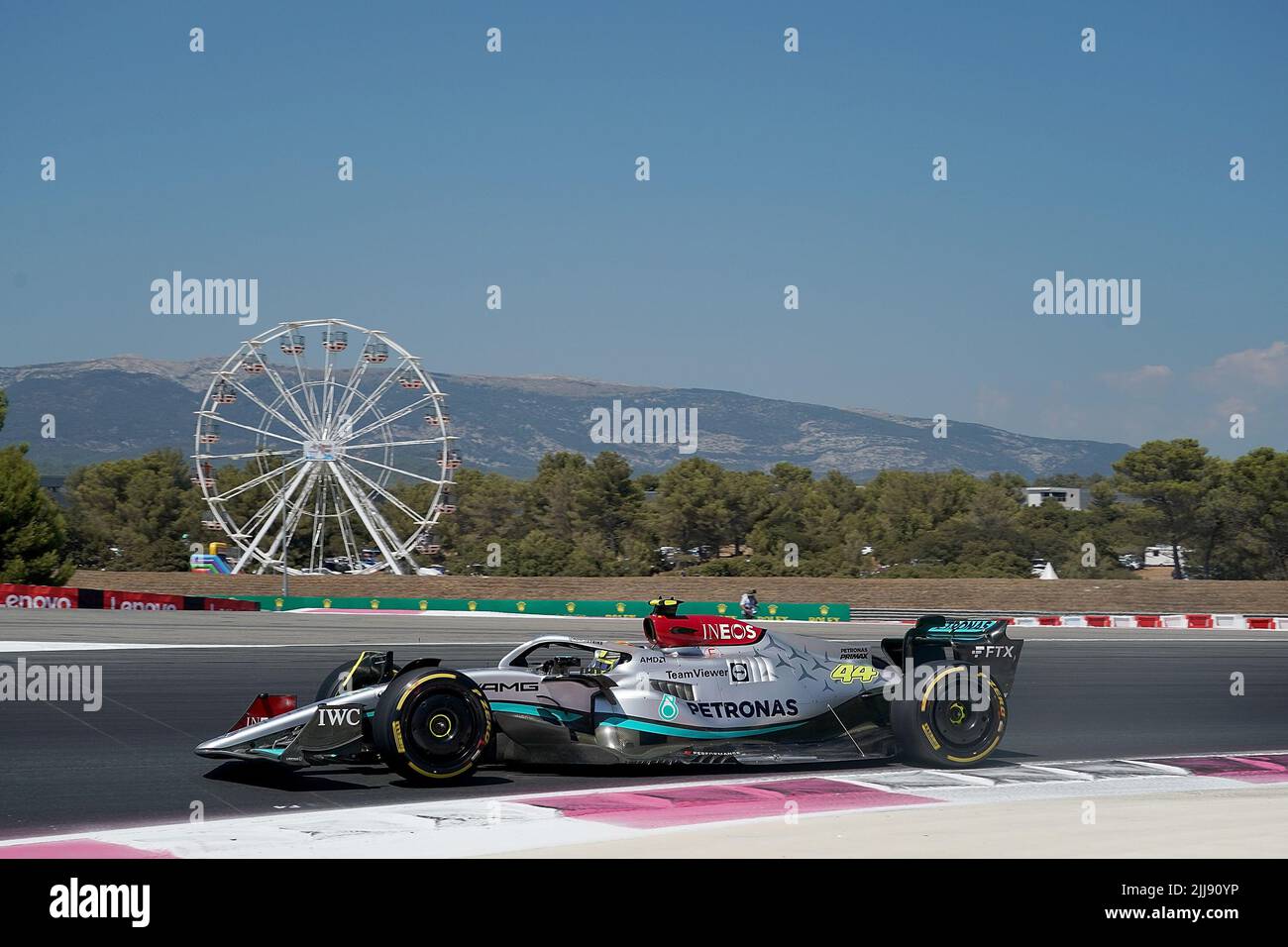 24 July 2022, France, Le Castellet: Motorsport: Formula 1 World Championship, French Grand Prix, race: Lewis Hamilton from Great Britain of Team Mercedes drives on the track. Photo: Hasan Bratic/dpa Stock Photo