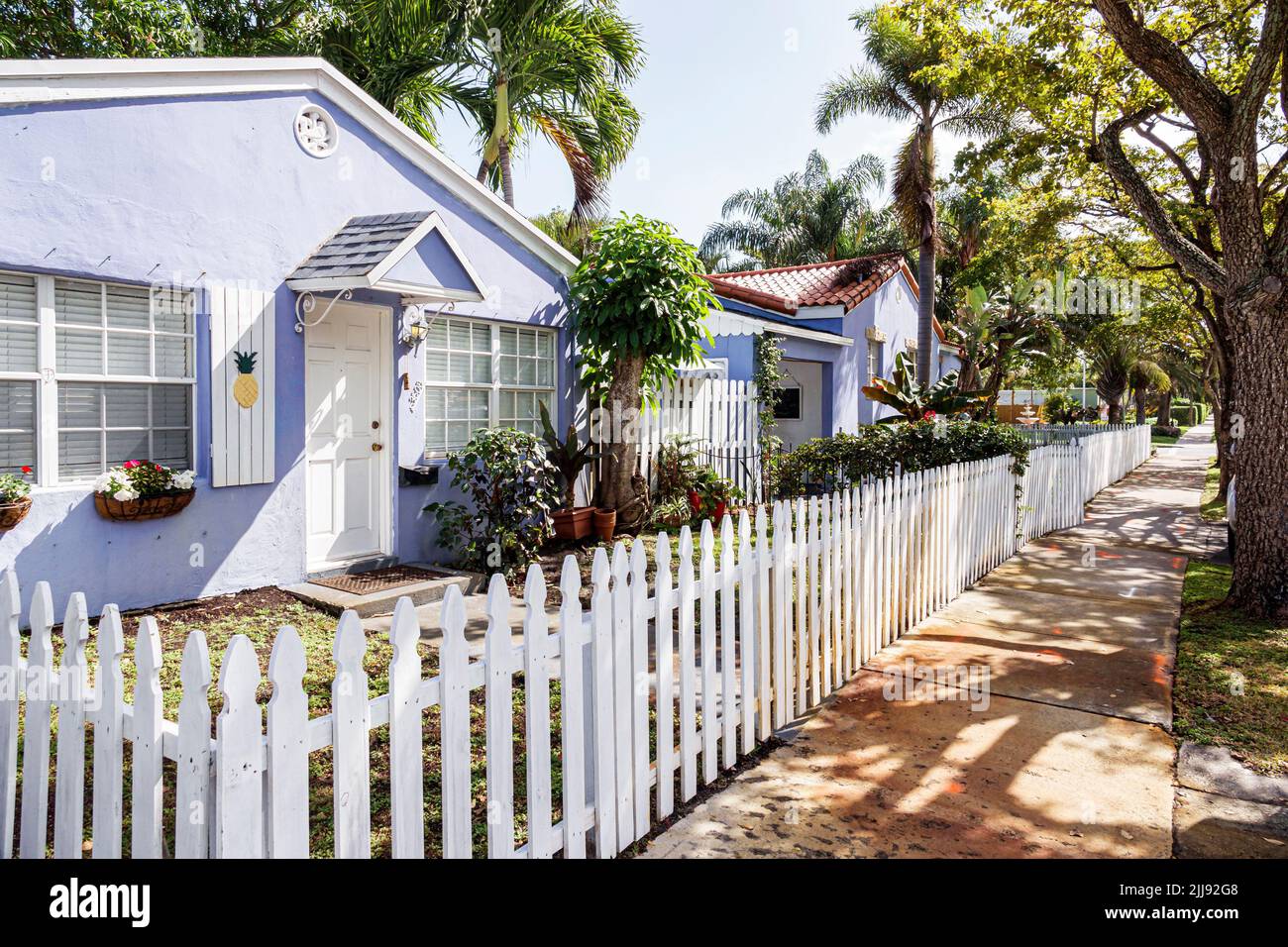 West Palm Beach Florida,Old Northwood Historic District house houses home homes residences,white picket fence landmark landmarks scene in a photo,USA Stock Photo