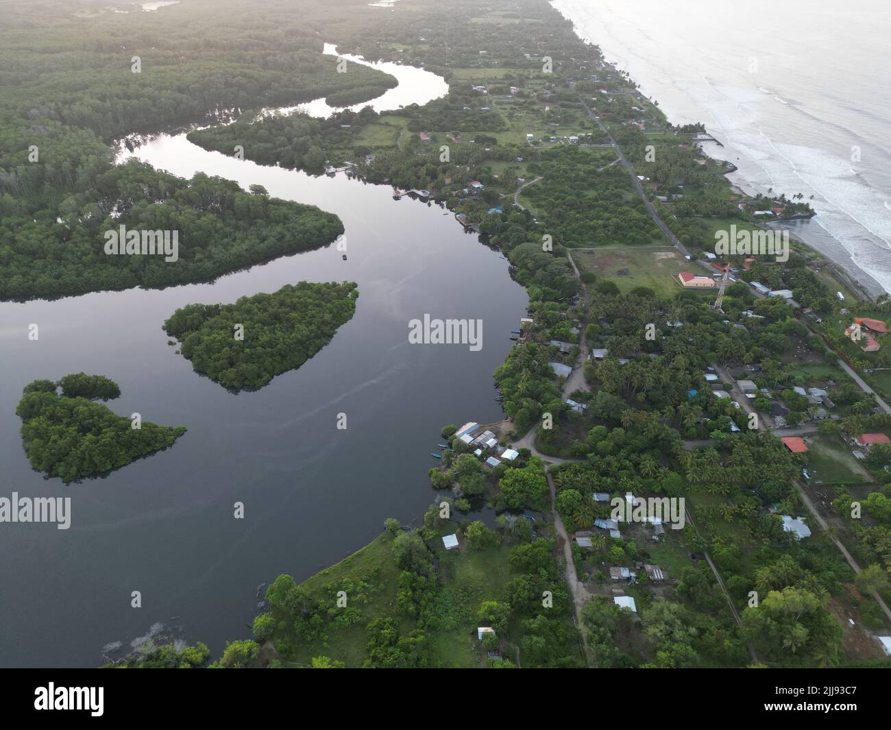 An aerial view of the El Espino, Usulutan, El Salvador, America Central