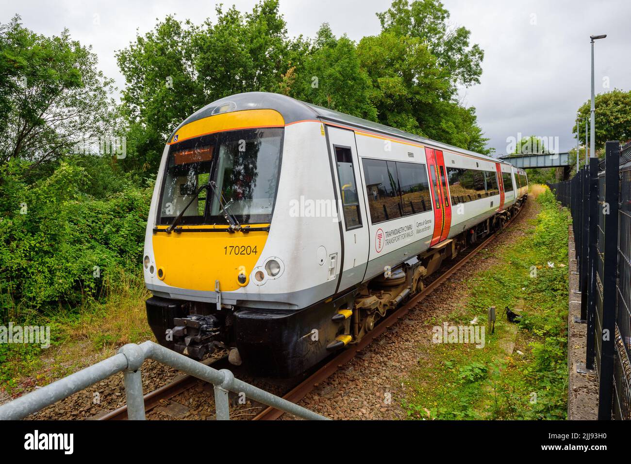 23.07.22 - A Transport For Wales train at Pye Corner station, Newport ...