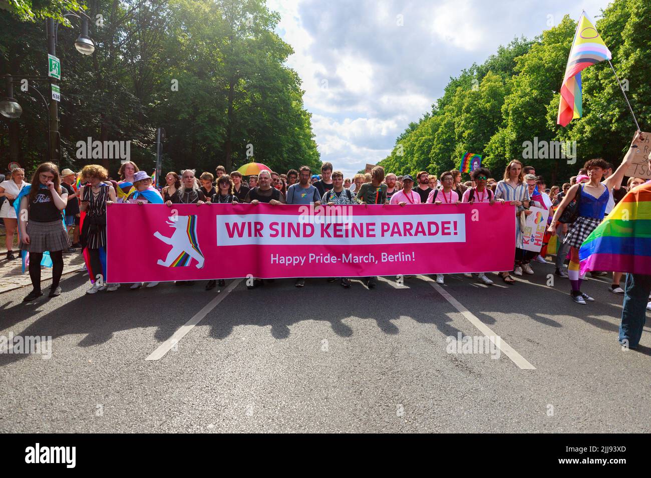 Berlin, Berlin/Germany - 23.07.2022: Cristopher Street Day Parade. CSD is an annual European LGBTQ celebration and demonstration Stock Photo