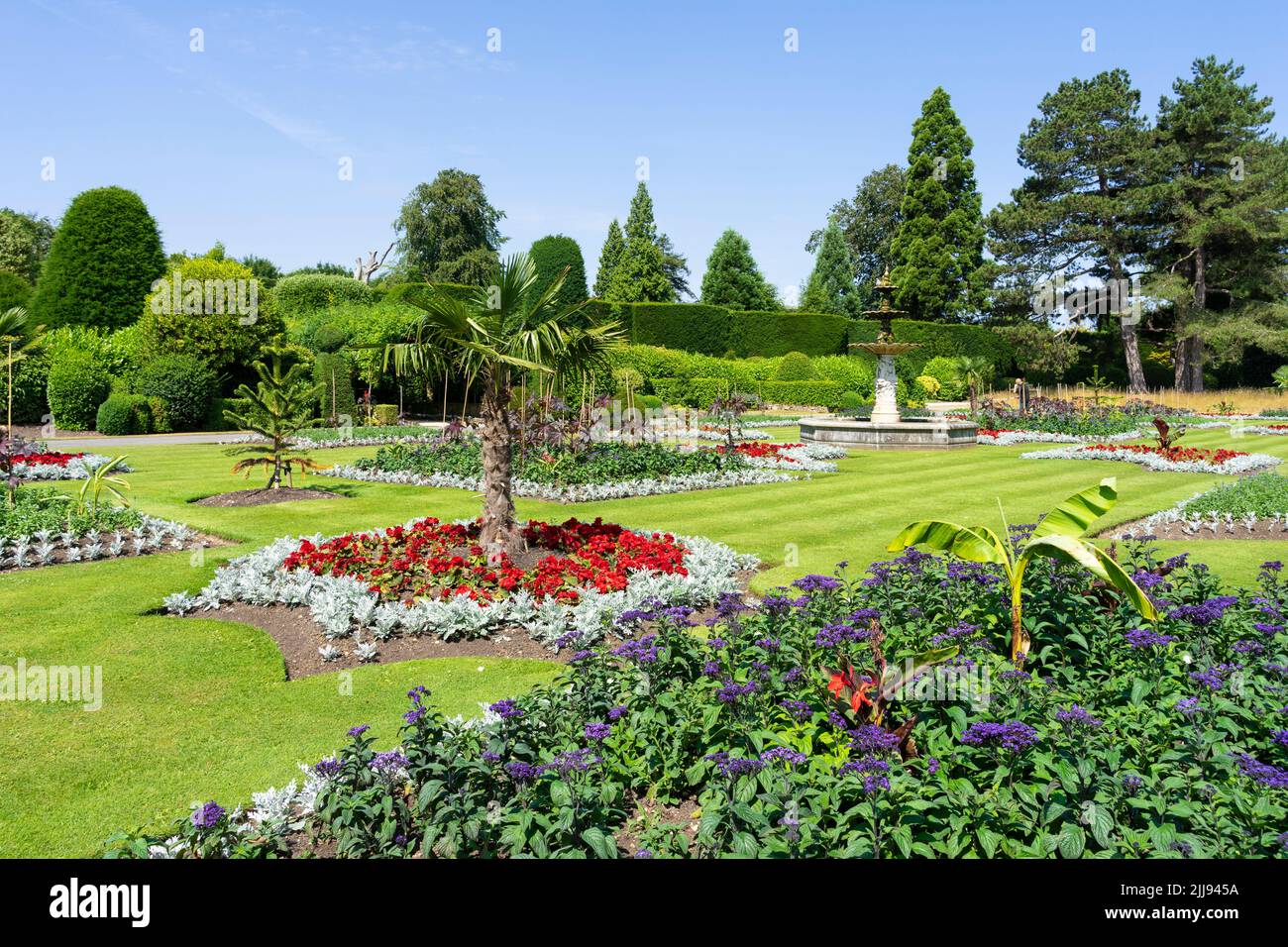 Formal gardens or Parterre at Brodsworth Hall and Gardens near Doncaster South Yorkshire England UK GB Europe Stock Photo