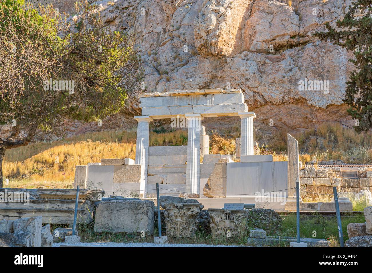 Asklepieion, the sanctuary of the healing god Asklepios on the western side of the Acropolis Hill in Athens, Greece Stock Photo