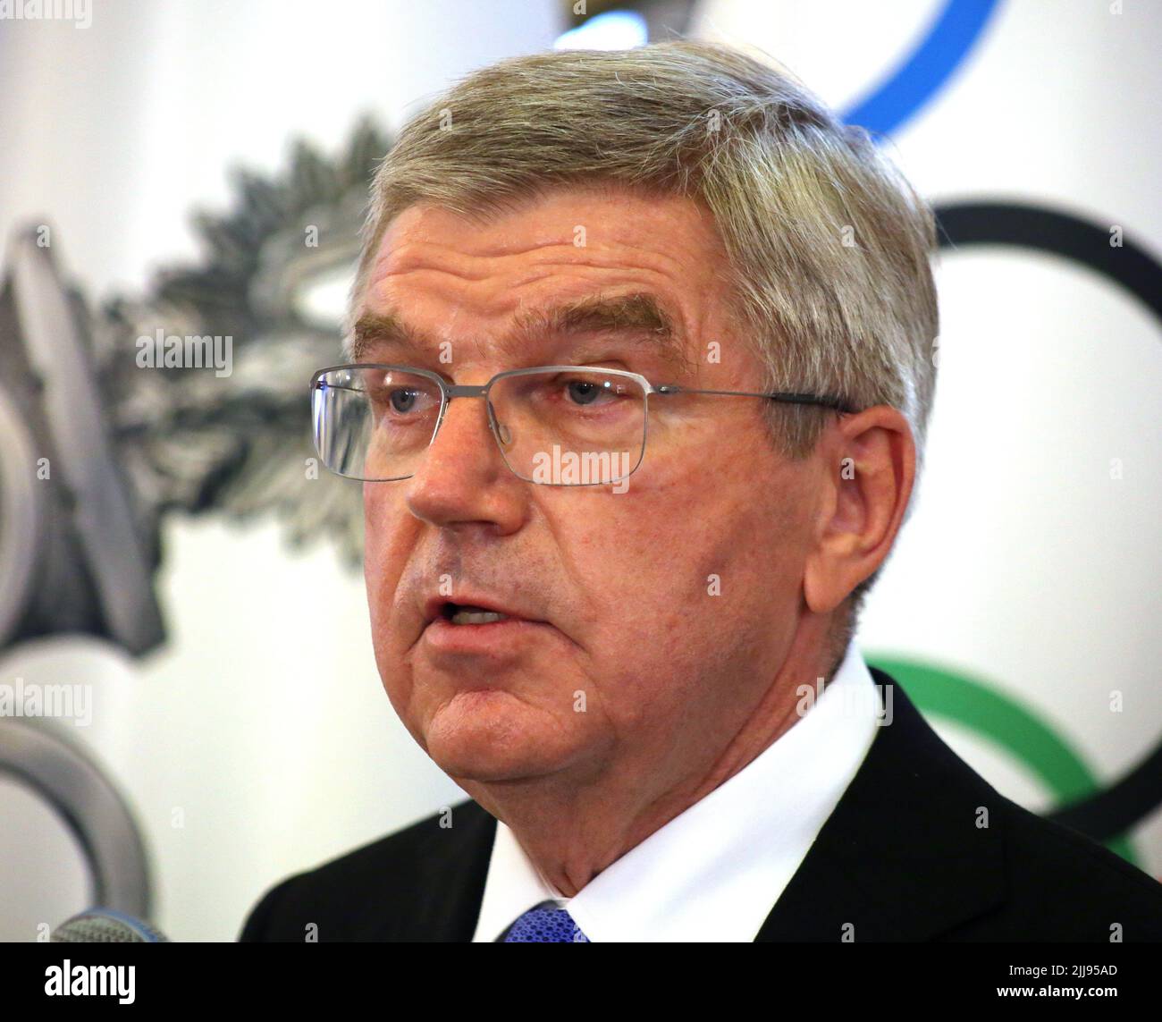 Cracow. Krakow. Poland.  Thomas Bach, president of International Olympic Committee. Stock Photo