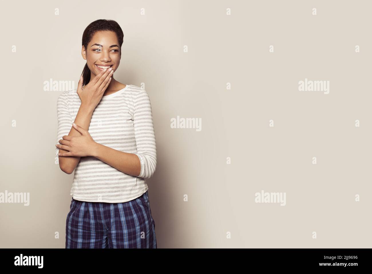 Happy black woman on hi-res stock photography and images - Alamy