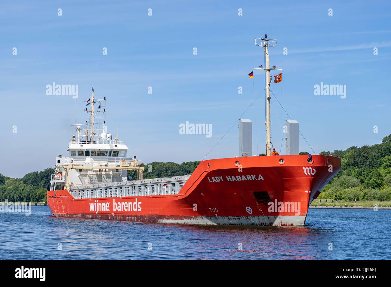 Wijnne Barends general cargo vessel LADY HARBAKA in the Kiel Canal Stock Photo