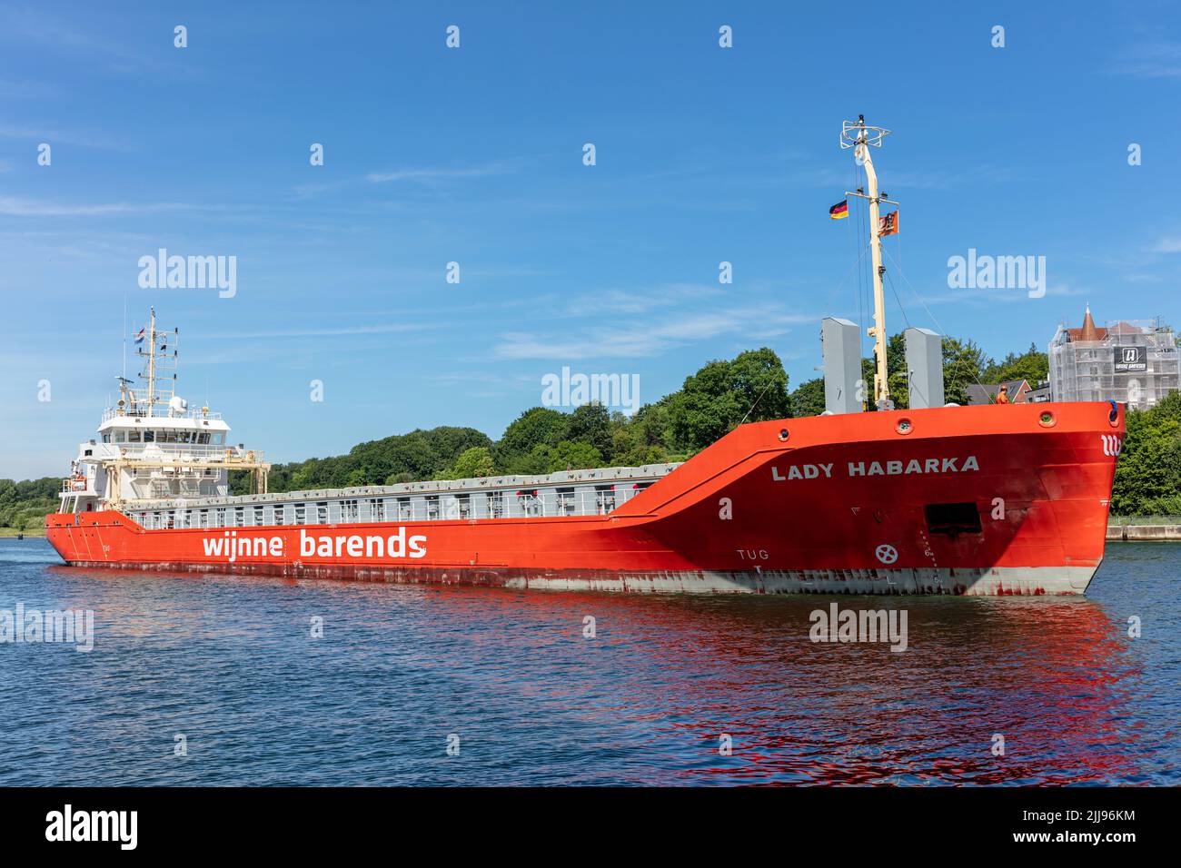 Wijnne Barends general cargo vessel LADY HARBAKA in the Kiel Canal Stock Photo