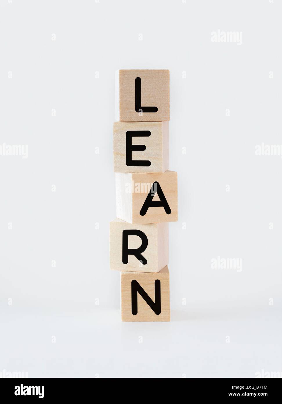 Cubes forming 'learn' text Stock Photo