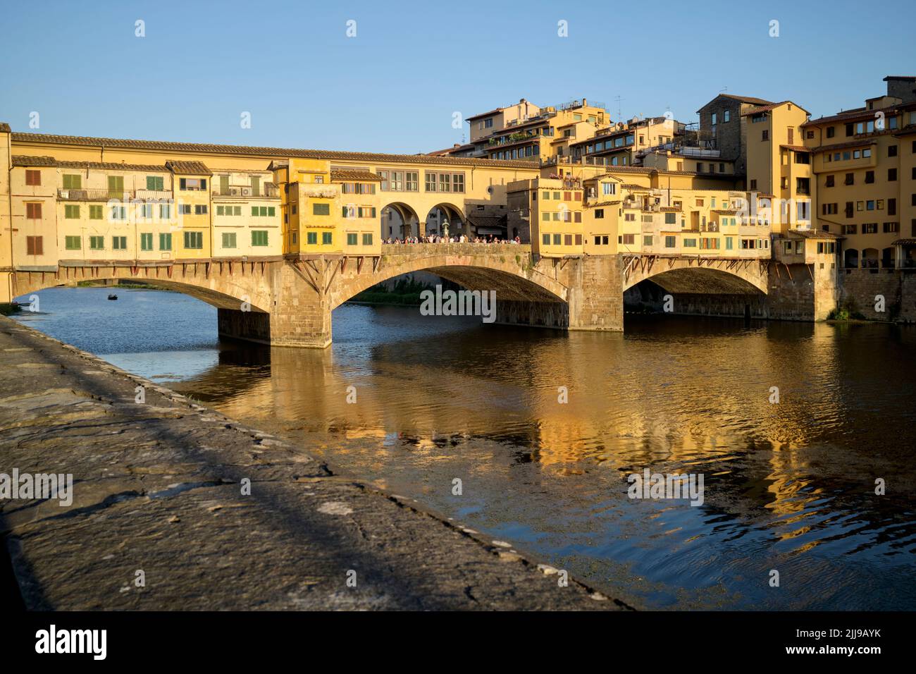 Ponte Vecchio in afternnon sunlight Florence Italy Stock Photo