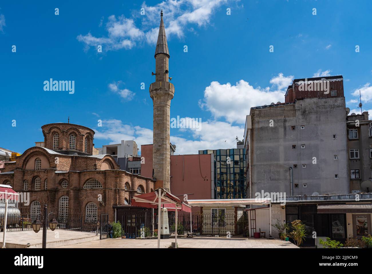 ISTANBUL, TURKEY - MAY 19.2022: Street view at Laleli in the Fatih district of Istanbul with Bodrum Mosque Stock Photo