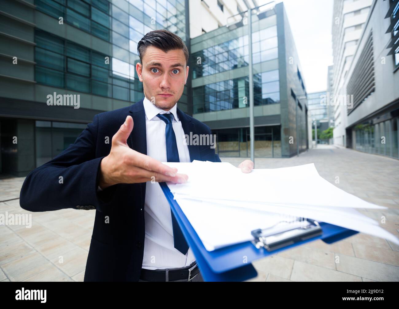 Employee office worker standing hi-res stock photography and images - Alamy
