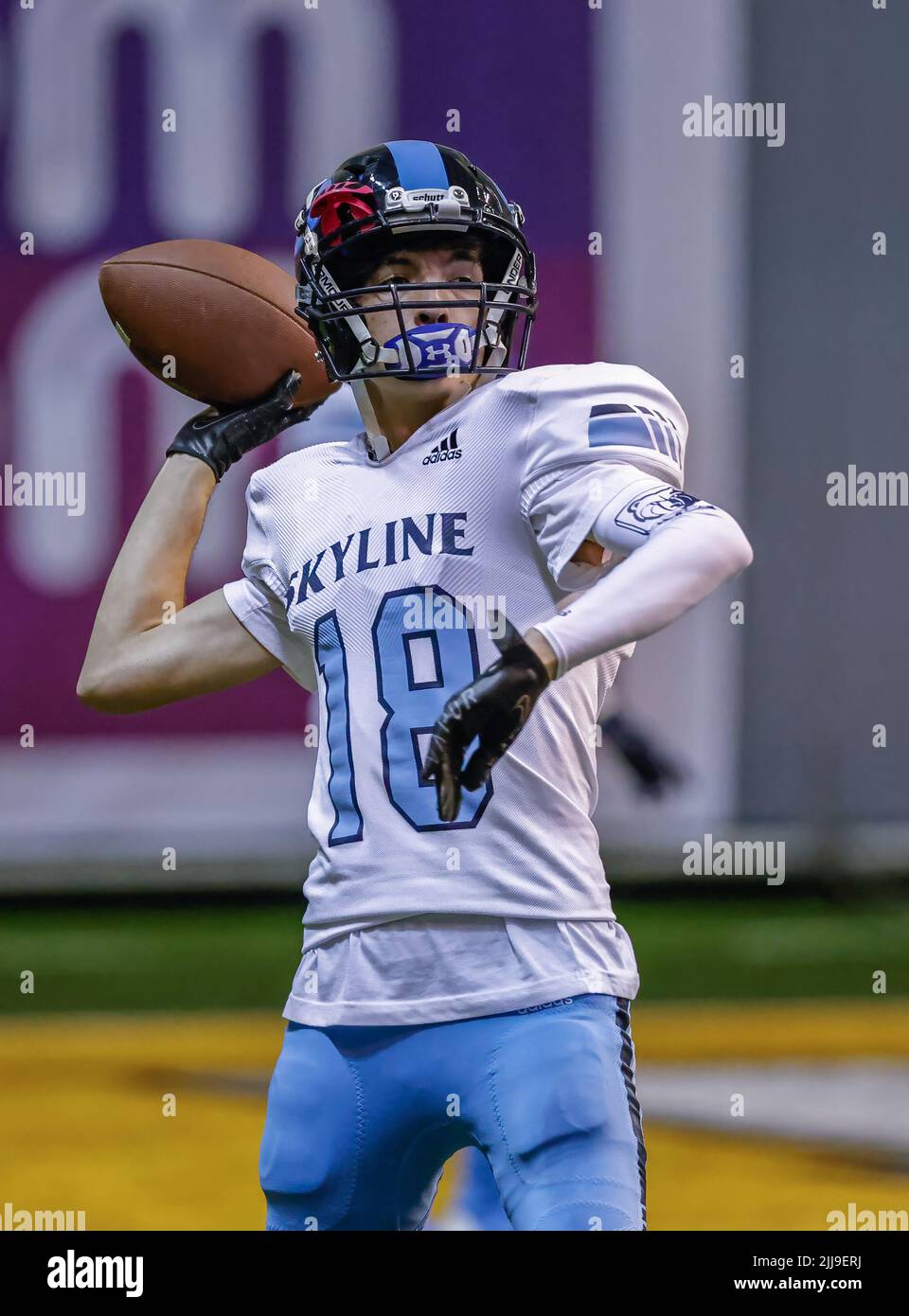 Football action with Sandpoint vs Skyline High School in Moscow, Idaho