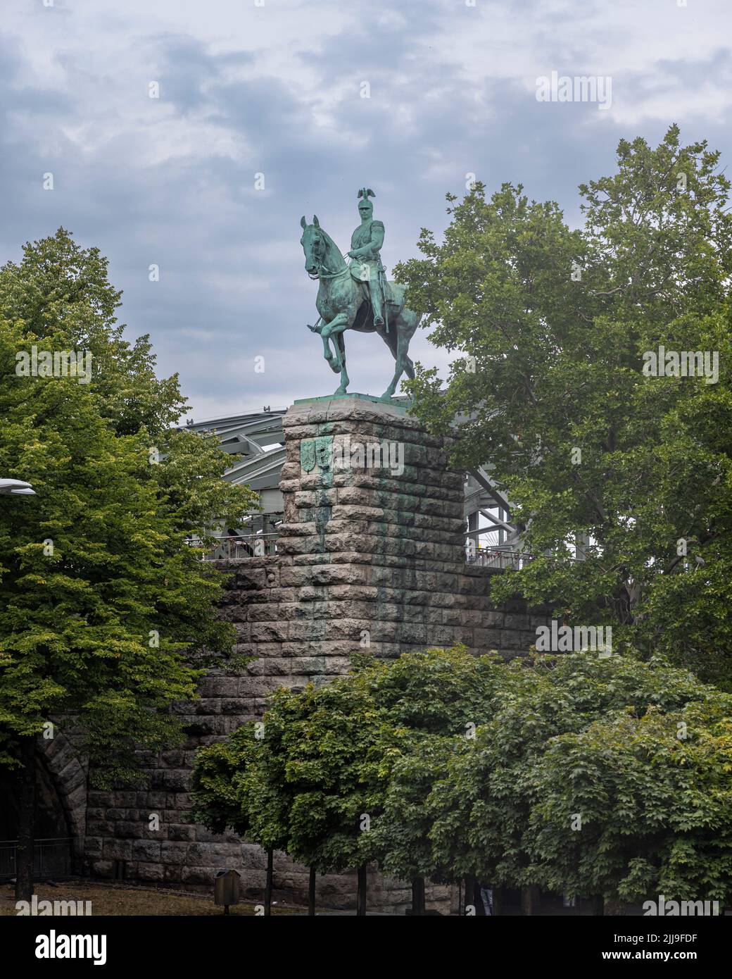 Equestrian statue of German emperor Wilhelm II in Cologne Stock Photo
