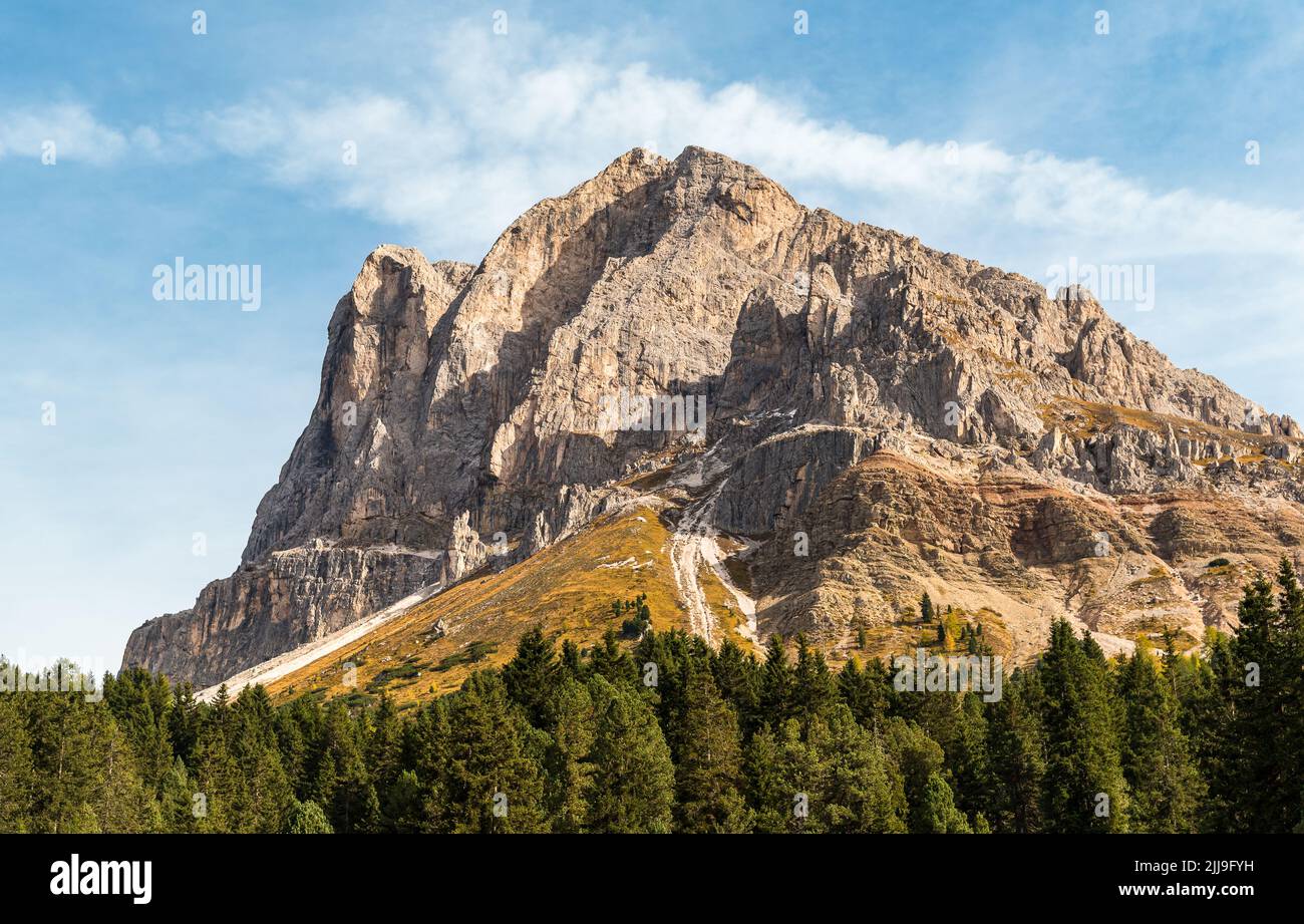 Mountain Landscape in the Puster valley of Italian Dolomites Alps, South Tyrol, Italy Stock Photo