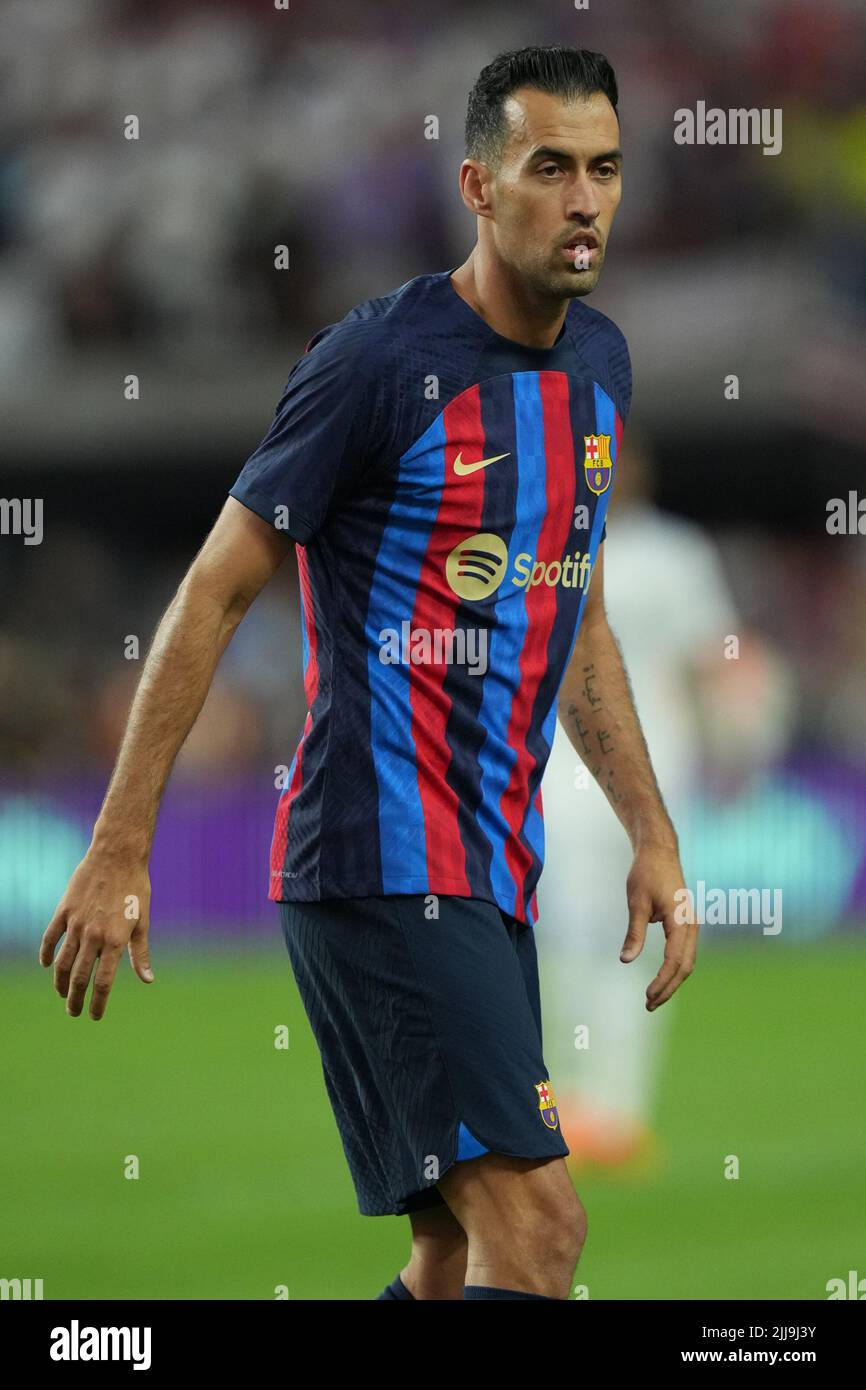 LAS VEGAS, NV - JULY 23: Sergio Busquets of F.C Barcelona during the Soccer Champions Tour match between Real Madrid and F.C Barcelona at Las Vegas,NV on July 23, 2022 in Las Vegas, USA. (Photo by Louis Grasse/PxImages) Stock Photo