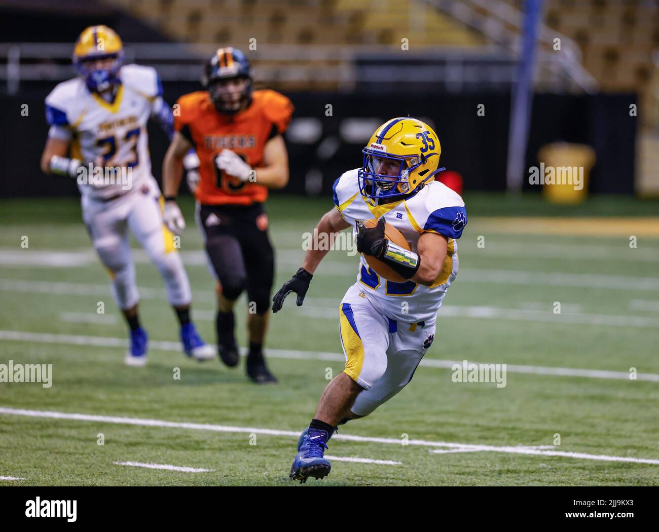 Football action with Carey vs Kendrick High School in Moscow, Idaho