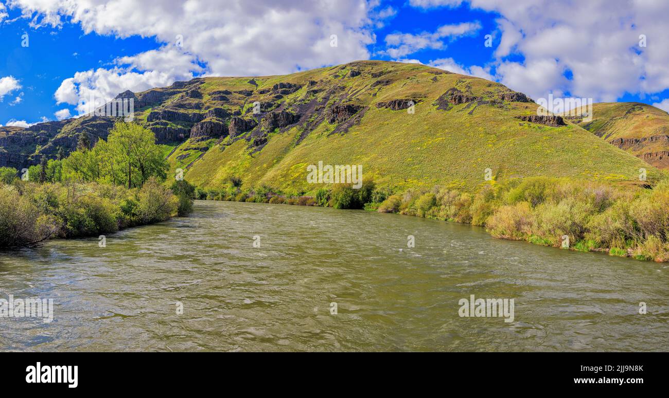 The Yakima River flows through Yakima Canyon in the spring of 2022