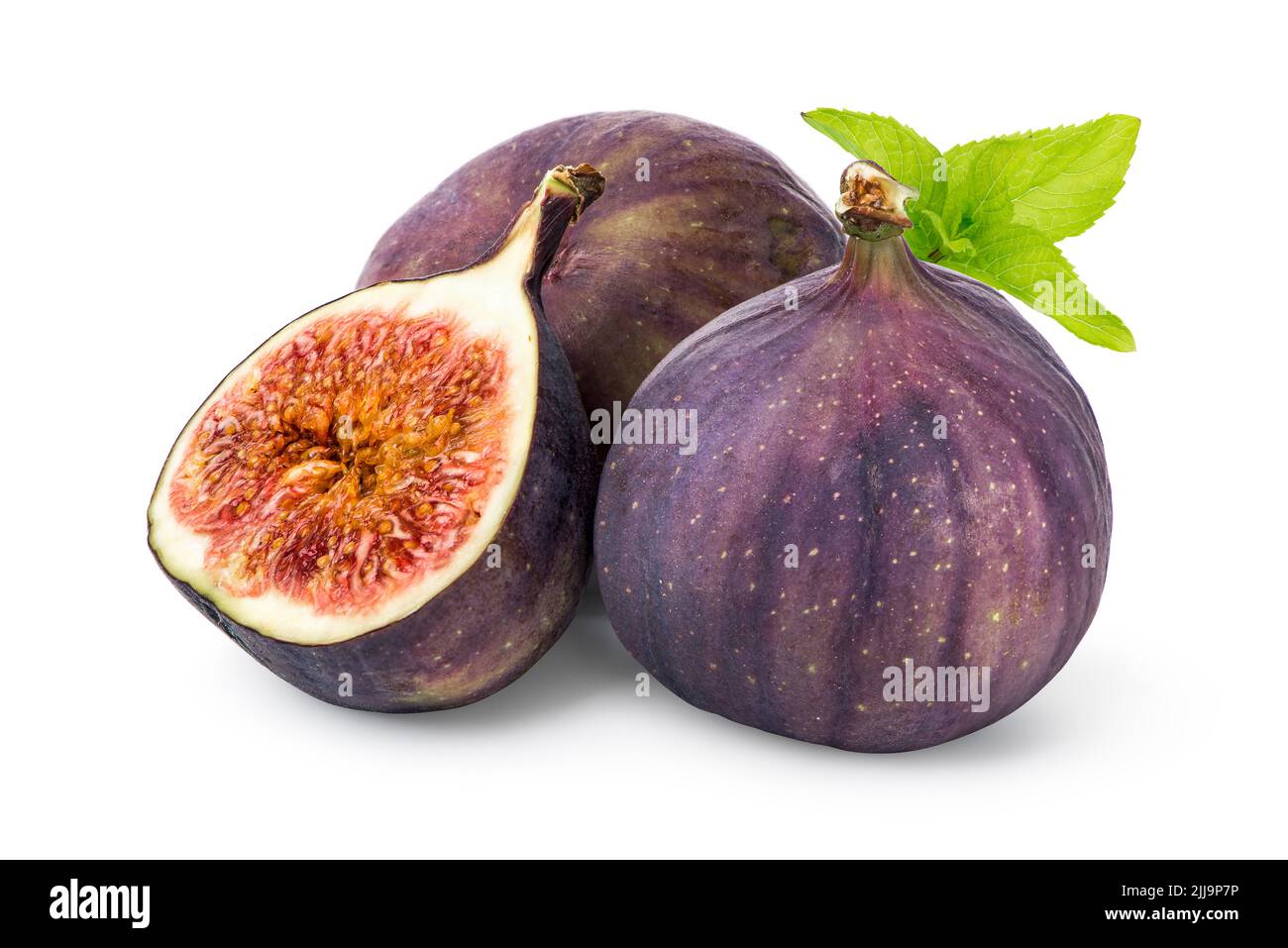 Figs and mint isolated on a white background Stock Photo Alamy