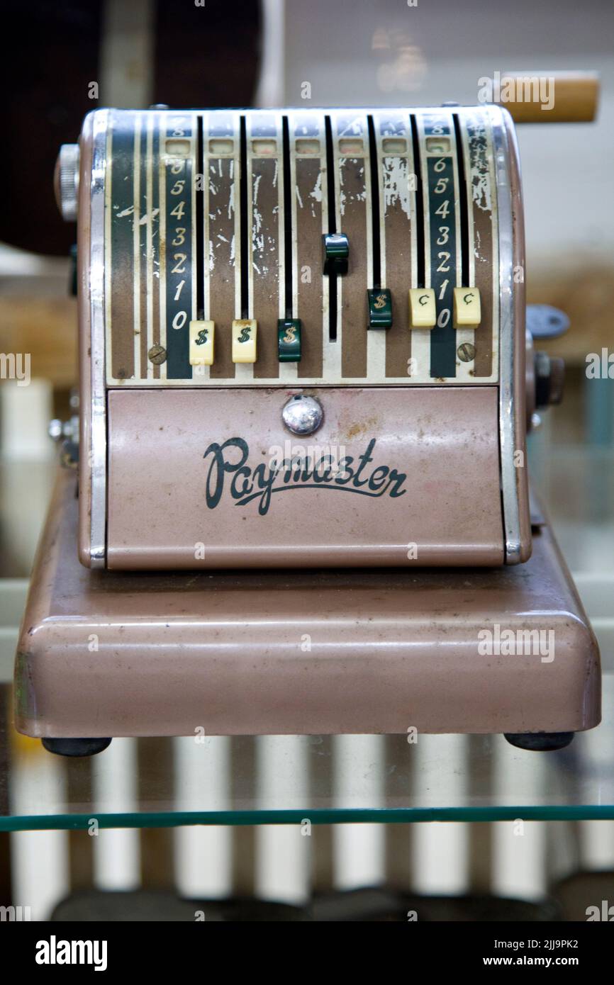 Paymaster, vintage check writing machine Stock Photo