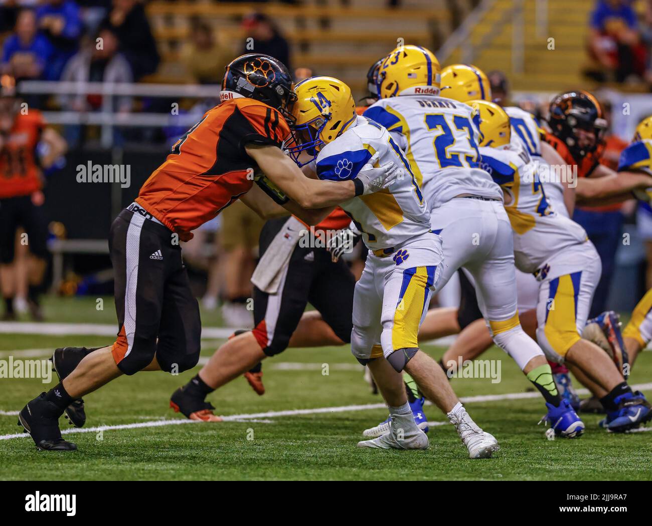 Football action with Carey vs Kendrick High School in Moscow, Idaho