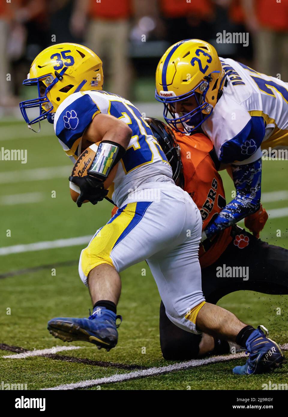 Football action with Carey vs Kendrick High School in Moscow, Idaho